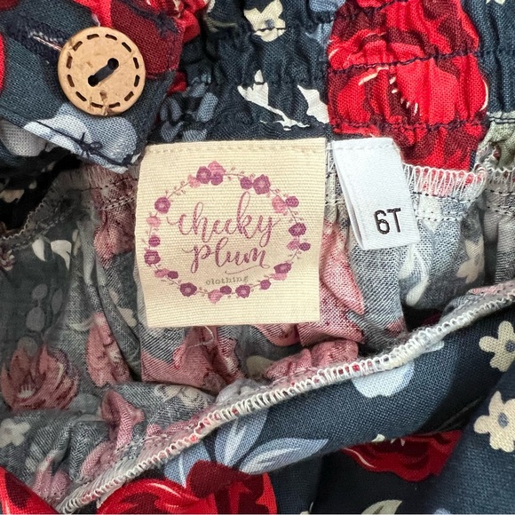 Cheeky Plum Floral Kids Dress - Red and Blue - Picture 8 of 9